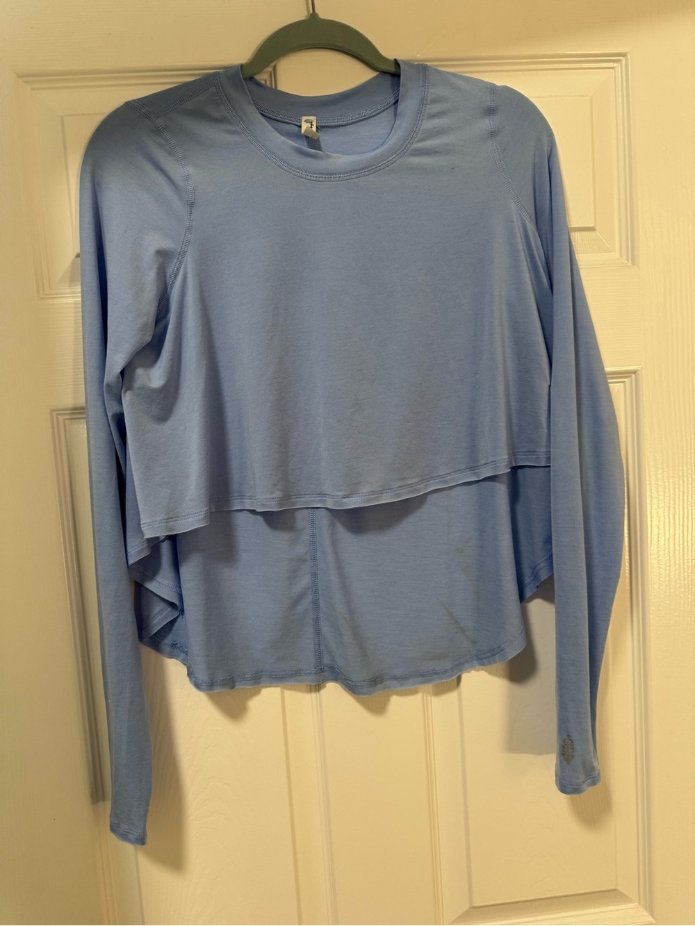 FP Movement by Free People high low Light Blue Long-Sleeve Top sz XS